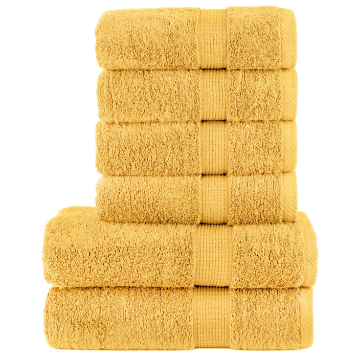 Set de prosoape premium SOLUND, 6 piese, auriu, 600 g/m² WALTI