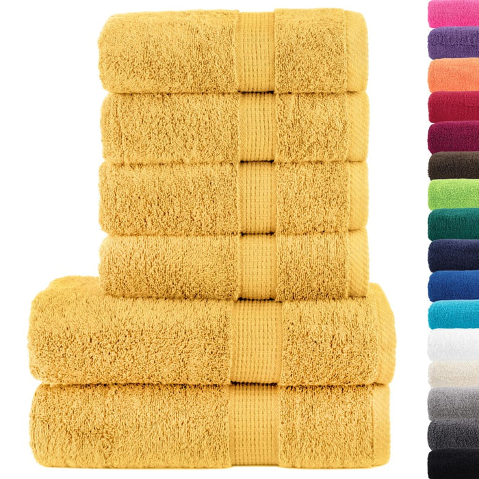 Set de prosoape premium SOLUND, 6 piese, auriu, 600 g/m² WALTI