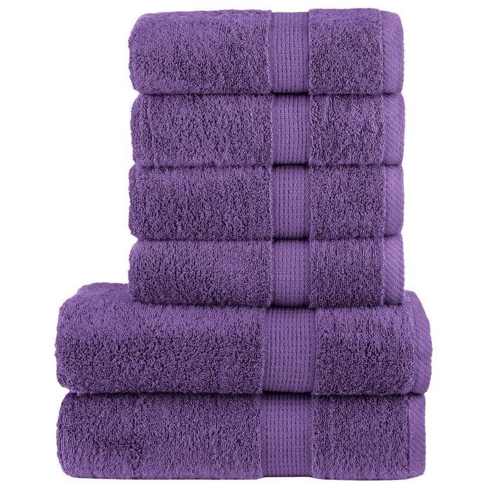 Set de prosoape premium SOLUND, 6 piese, violet, 600 g/m² WALTI