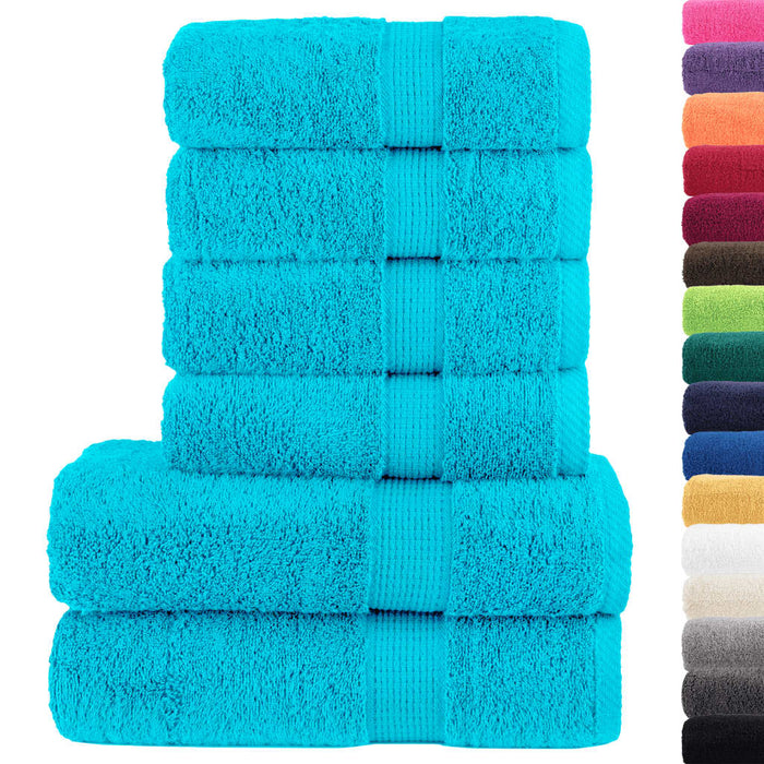 Set de prosoape premium SOLUND, 6 piese, turcoaz, 600 g/m² WALTI