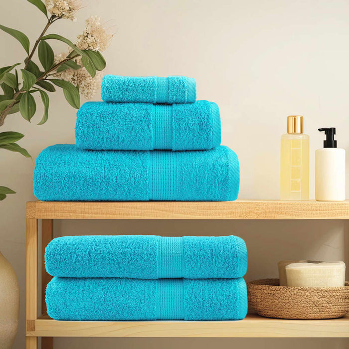 Set de prosoape premium SOLUND, 6 piese, turcoaz, 600 g/m² WALTI