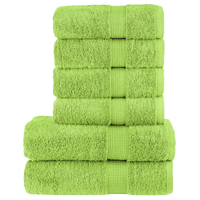 Set de prosoape premium SOLUND, 6 piese, verde măr, 600 g/m² - WALTI WALTI