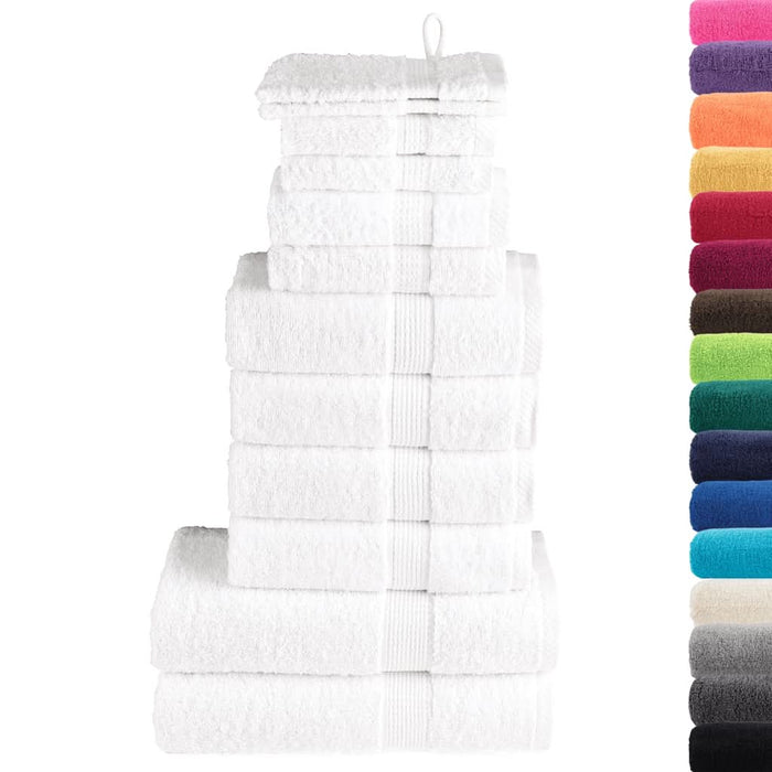 Set de prosoape premium SOLUND, 12 piese, alb, 600 g/m² - WALTI WALTI