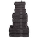 Set de prosoape premium SOLUND, 12 piese, antracit, 600 g/m² - WALTI WALTI