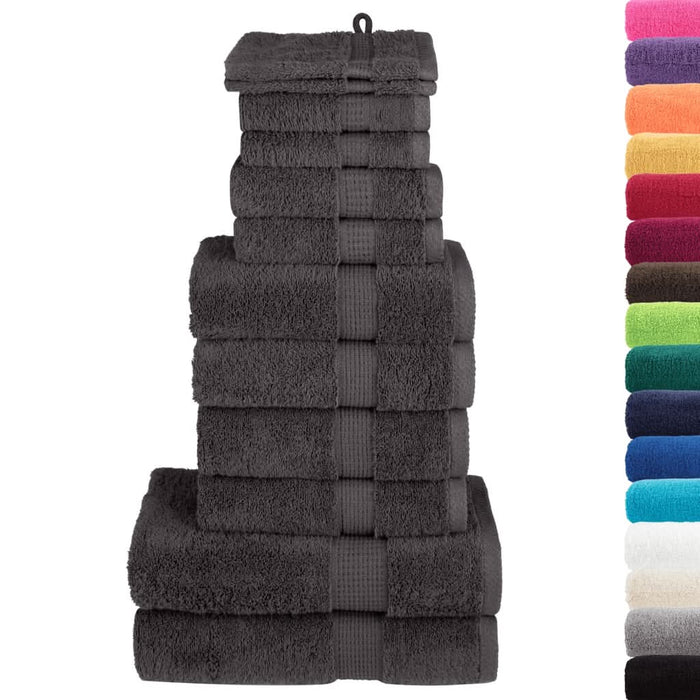 Set de prosoape premium SOLUND, 12 piese, antracit, 600 g/m² - WALTI WALTI