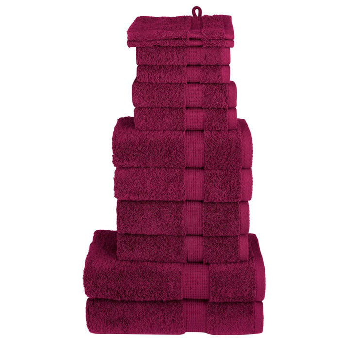 Set de prosoape premium SOLUND, 12 piese, bordo, 600 g/m² WALTI