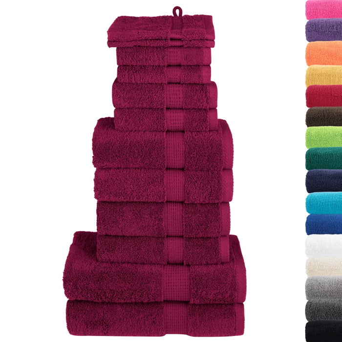 Set de prosoape premium SOLUND, 12 piese, bordo, 600 g/m² WALTI