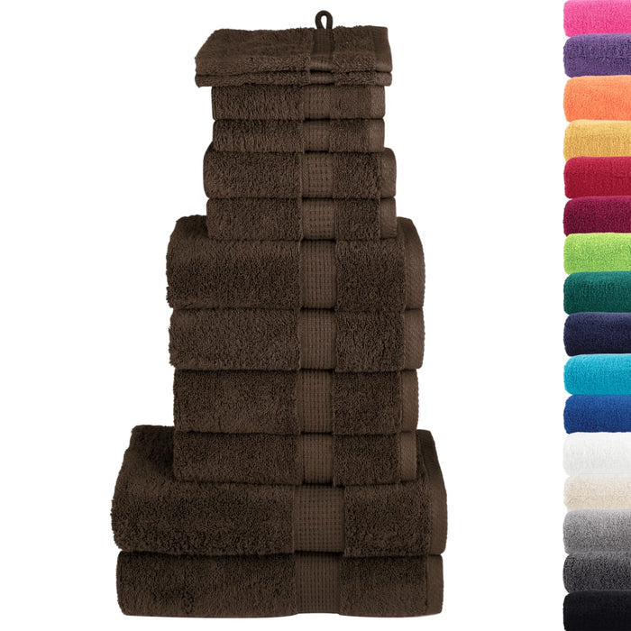 Set de prosoape premium SOLUND, 12 piese, maro, 600 g/m² - WALTI WALTI