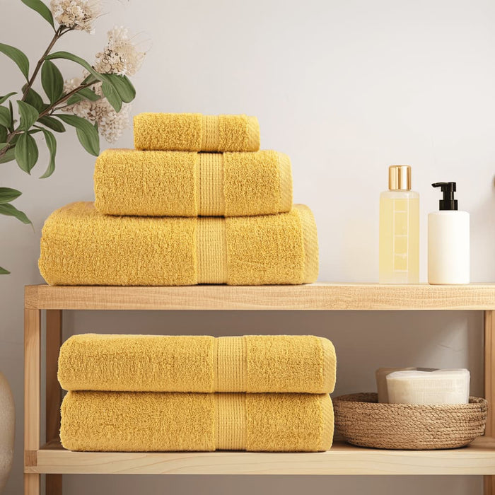 Set de prosoape premium SOLUND, 12 piese, auriu, 600 g/m² WALTI
