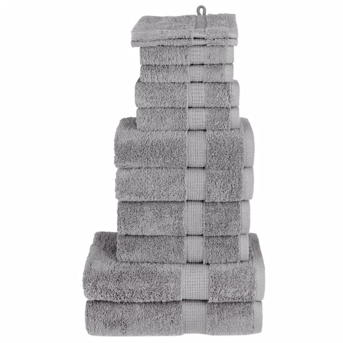 Set de prosoape premium SOLUND, 12 piese, gri, 600 g/m² - WALTI WALTI