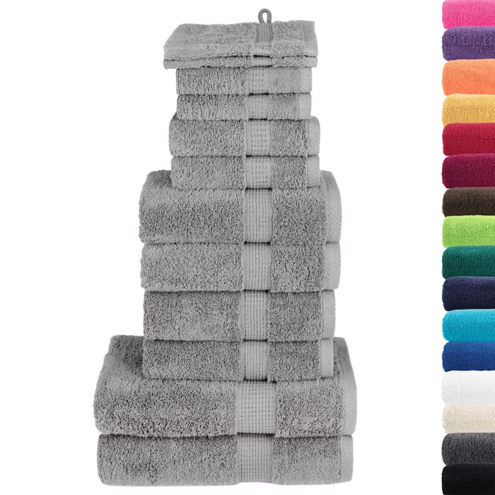 Set de prosoape premium SOLUND, 12 piese, gri, 600 g/m² - WALTI WALTI