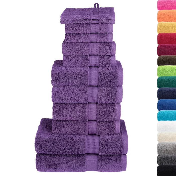 Set de prosoape premium SOLUND, 12 piese, violet, 600 g/m² - WALTI WALTI