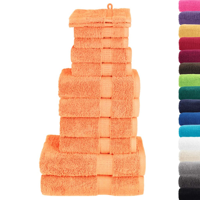 Set de prosoape premium SOLUND, 12 piese, portocaliu, 600 g/m² - WALTI WALTI