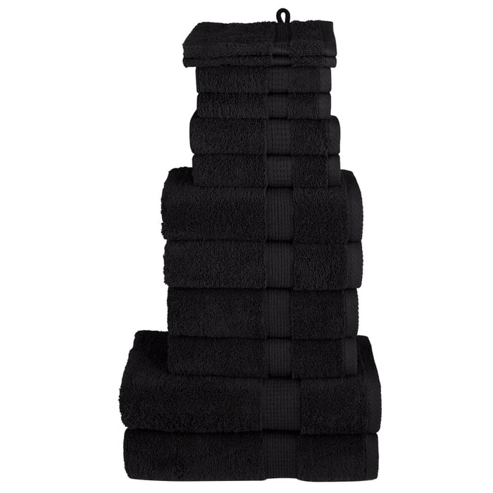Set de prosoape premium SOLUND, 12 piese, negru, 600 g/m² - WALTI WALTI
