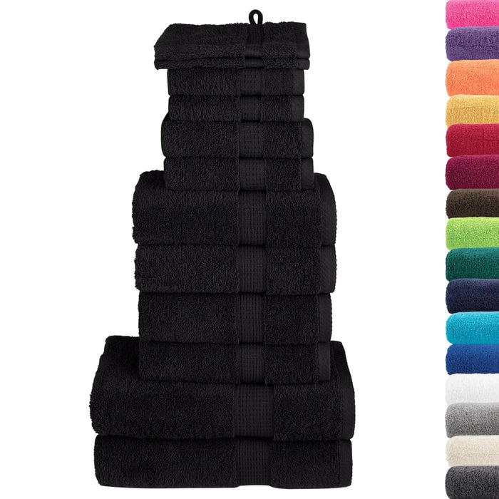 Set de prosoape premium SOLUND, 12 piese, negru, 600 g/m² - WALTI WALTI