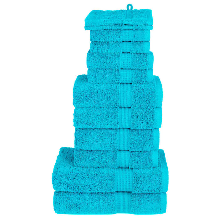 Set de prosoape premium SOLUND, 12 piese, turcoaz, 600 g/m² - WALTI WALTI