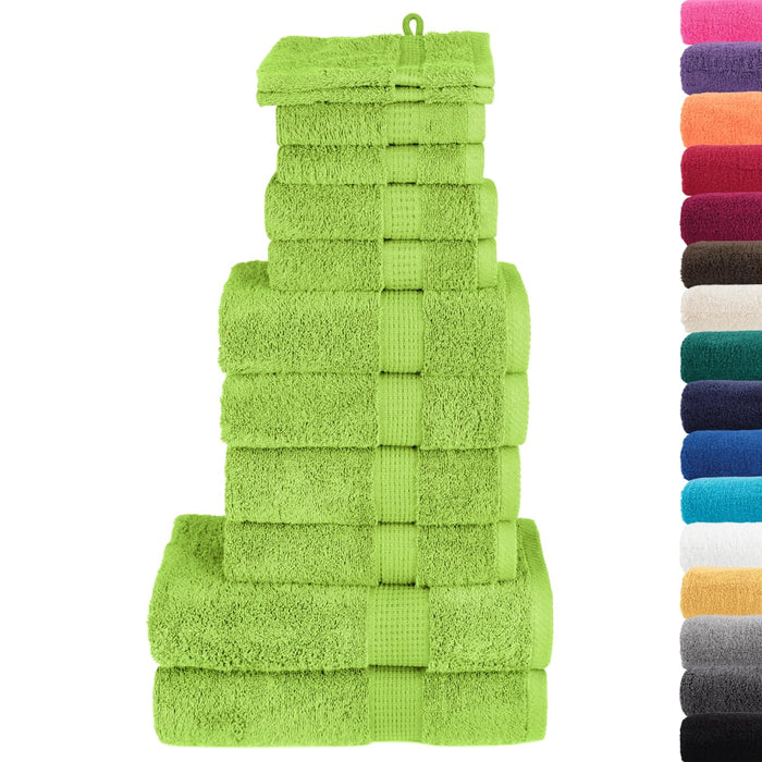 Set de prosoape premium, SOLUND, 12 piese, verde, 600 g/m² - WALTI WALTI