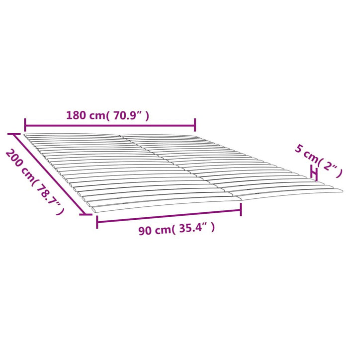 Baze de pat cu șipci cu 48 șipci, 2 buc., 90x200 cm - WALTI WALTI