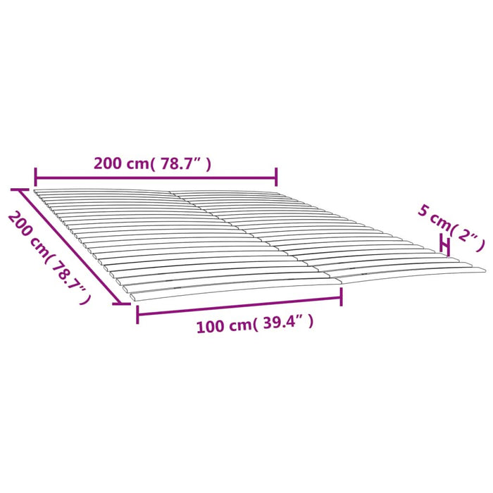 Baze de pat cu șipci cu 48 șipci, 2 buc., 100x200 cm - WALTI WALTI