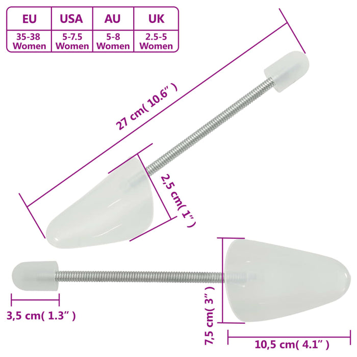 Calapoade de pantofi, 5 perechi, alb, EU 35-38, plastic - WALTI WALTI