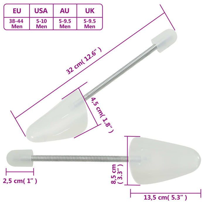 Calapoade de pantofi, 5 perechi, alb, EU 38-44, plastic - WALTI WALTI