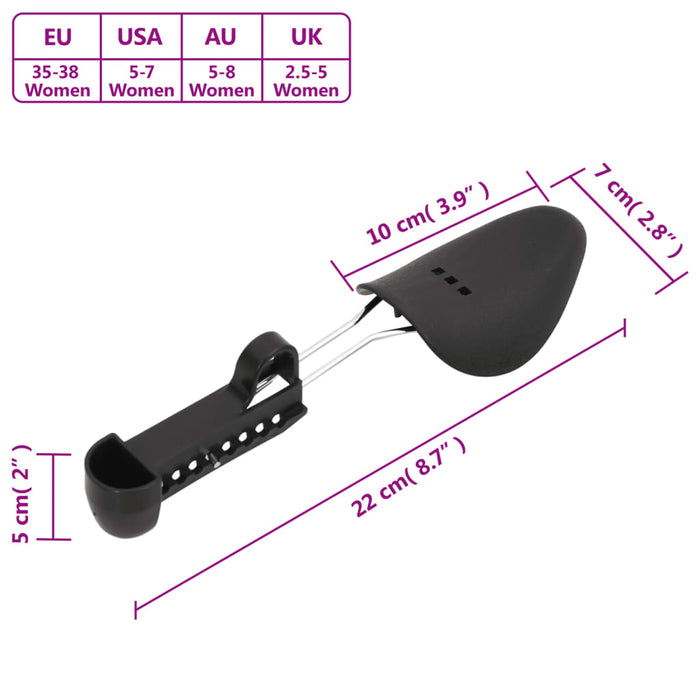 Calapoade de pantofi, 5 perechi, negru, EU 35-38, plastic - WALTI WALTI