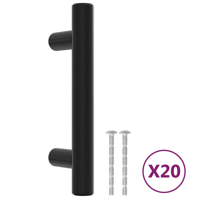Mânere de dulap, 20 buc., negru, 64 mm, oțel inoxidabil - WALTI WALTI