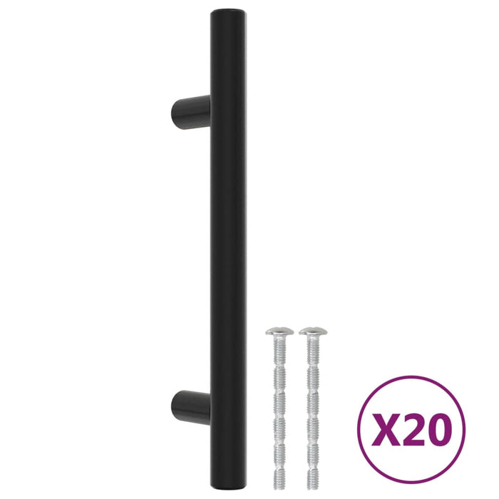Mânere de dulap, 20 buc., negru, 96 mm, oțel inoxidabil - WALTI WALTI