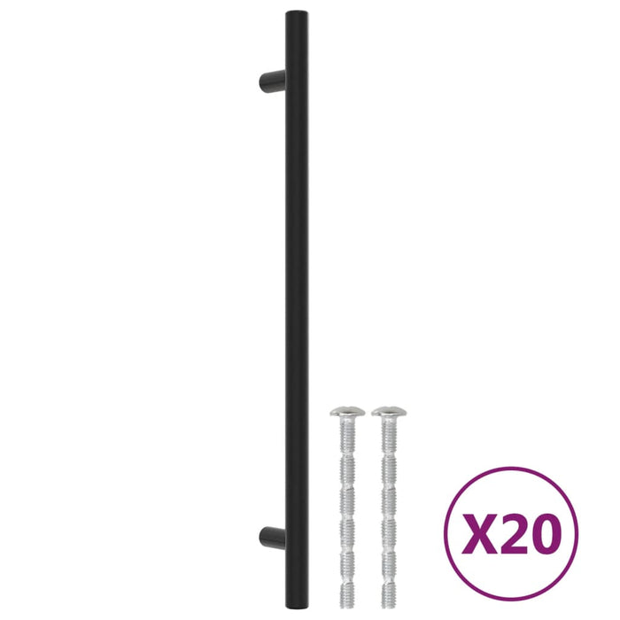 Mânere de dulap, 20 buc., negru, 224 mm, oțel inoxidabil - WALTI WALTI