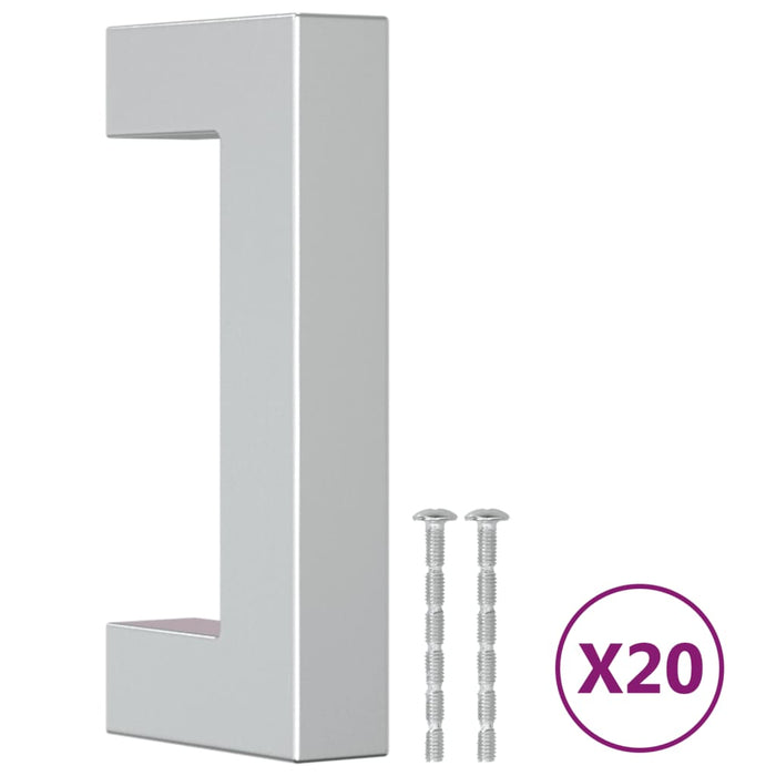Mânere de dulap, 20 buc., argintiu, 64 mm, oțel inoxidabil WALTI