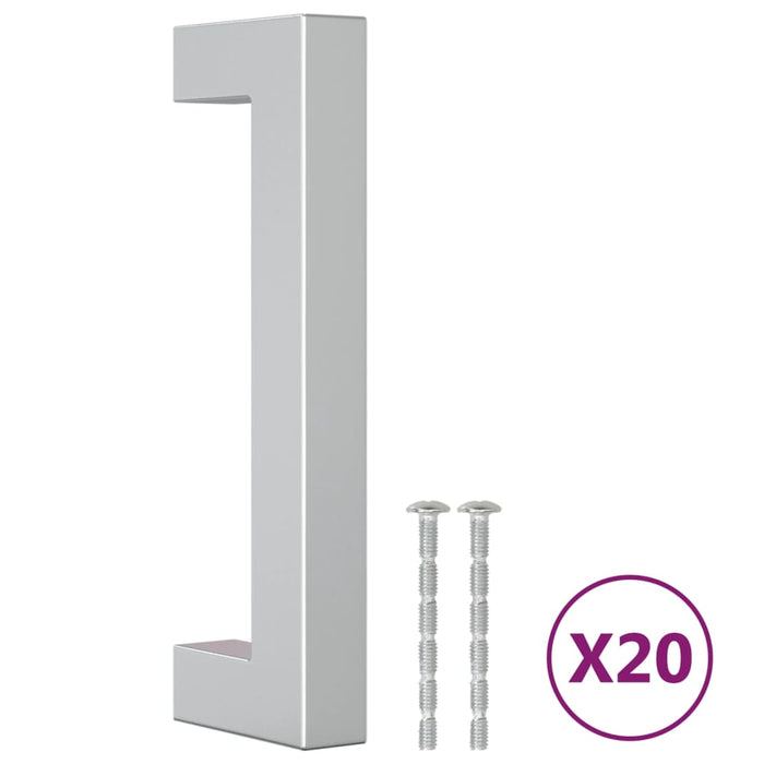 Mânere de dulap, 20 buc., argintiu, 96 mm, oțel inoxidabil - WALTI WALTI