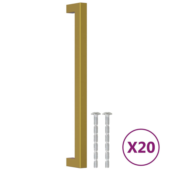 Mânere de dulap, 20 buc., auriu, 224 mm, oțel inoxidabil WALTI