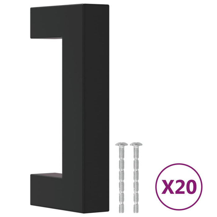 Mânere de dulap, 20 buc., negru, 64 mm, oțel inoxidabil WALTI