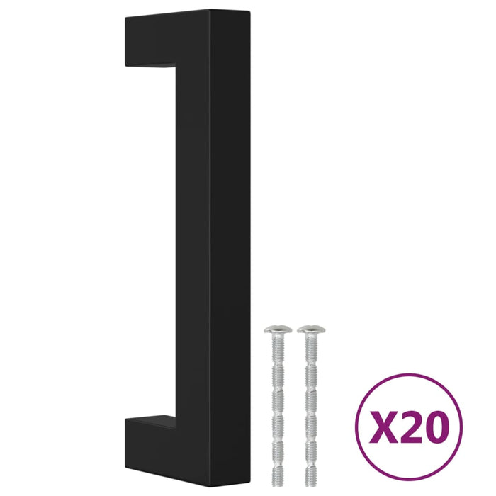 Mânere de dulap, 20 buc., negru, 96 mm, oțel inoxidabil WALTI