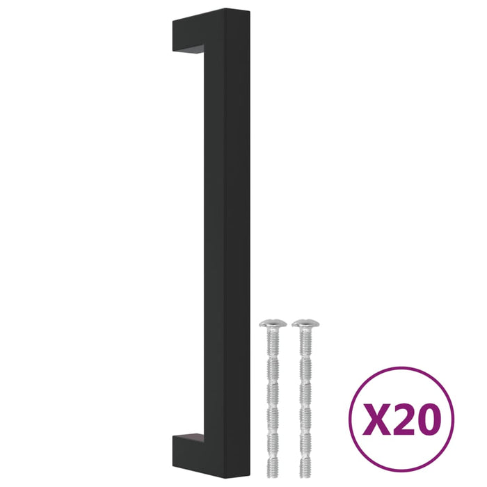 Mânere de dulap, 20 buc., negru, 160 mm, oțel inoxidabil WALTI