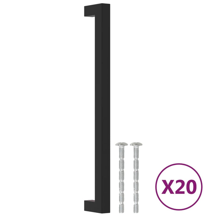 Mânere de dulap, 20 buc., negru, 224 mm, oțel inoxidabil - WALTI WALTI