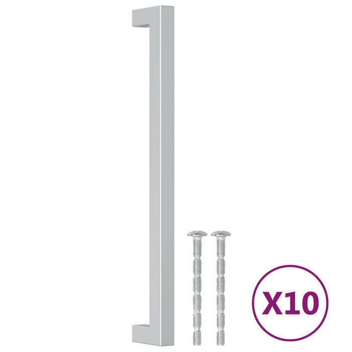 Mânere de dulap, 10 buc., argintiu, 224 mm, oțel inoxidabil WALTI