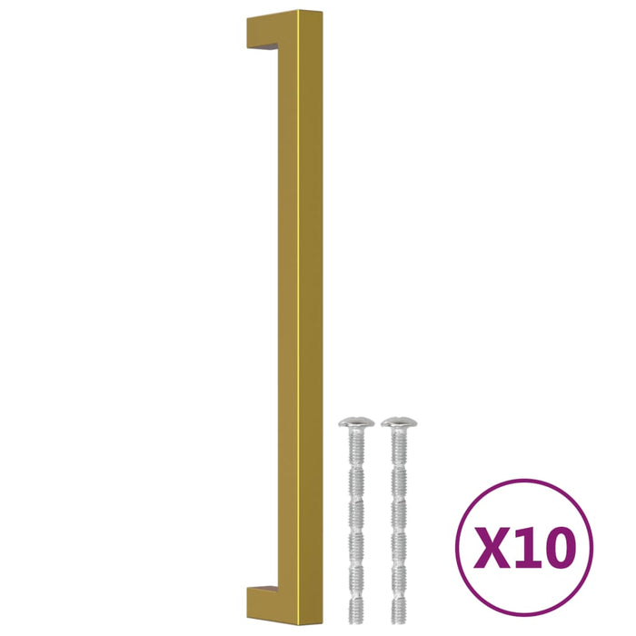 Mânere de dulap, 10 buc., auriu, 224 mm, oțel inoxidabil WALTI
