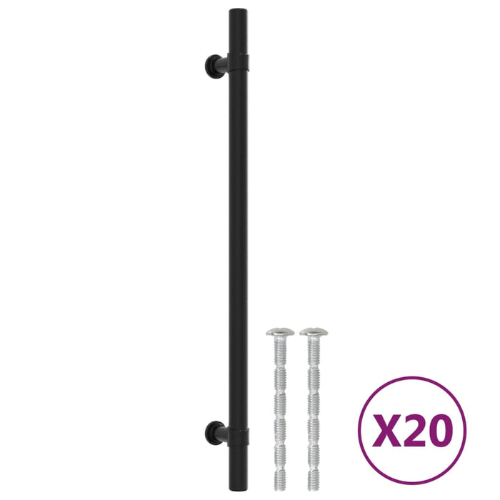 Mânere de dulap, 20 buc., negru, 224 mm, oțel inoxidabil - WALTI WALTI