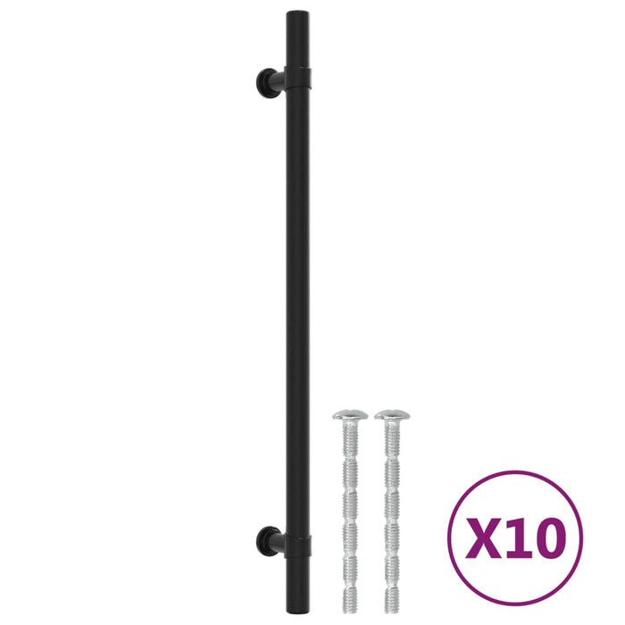 Mânere de dulap, 10 buc., negru, 224 mm, oțel inoxidabil - WALTI WALTI