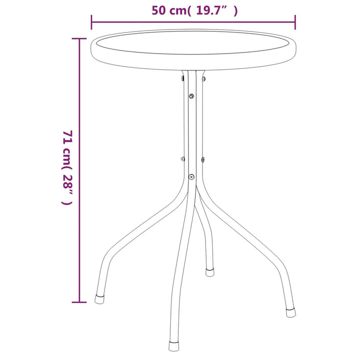 Set mobilier de grădină, 3 piese, negru, oțel WALTI