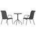 Set mobilier de grădină, 3 piese, negru, oțel - WALTI WALTI