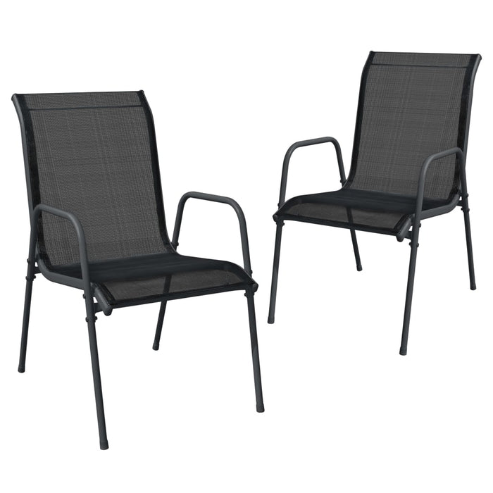 Set mobilier de grădină, 3 piese, negru, oțel - WALTI WALTI