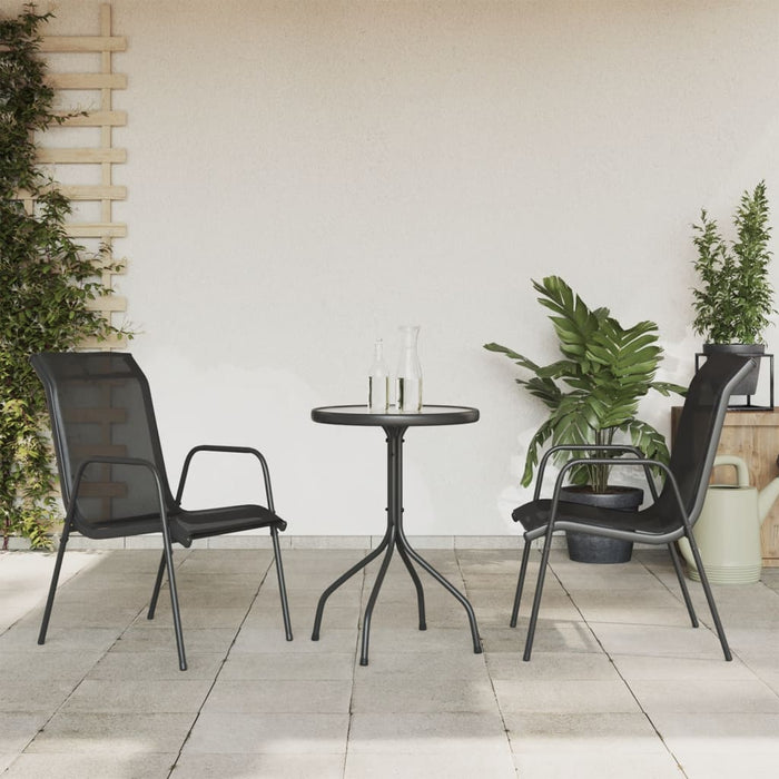 Set mobilier de grădină, 3 piese, negru, oțel - WALTI WALTI