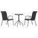 Set mobilier de grădină, 3 piese, negru, oțel - WALTI WALTI