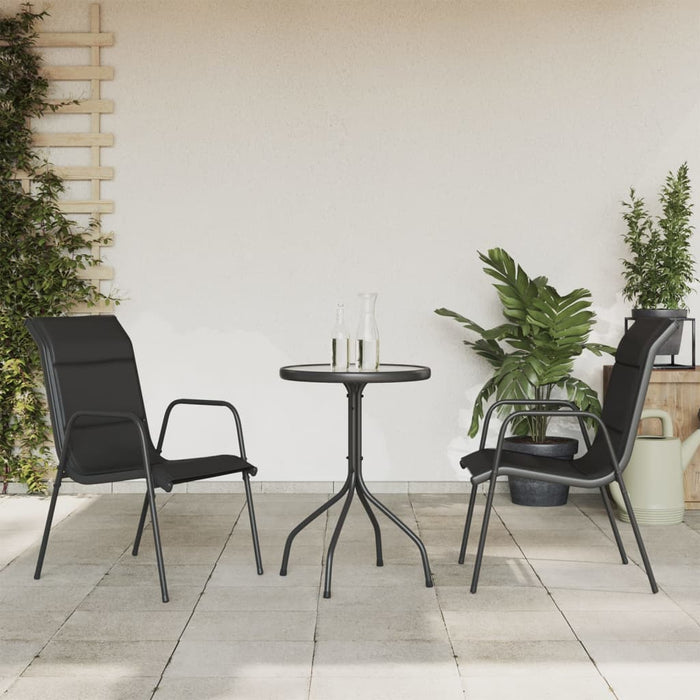 Set mobilier de grădină, 3 piese, negru, oțel - WALTI WALTI