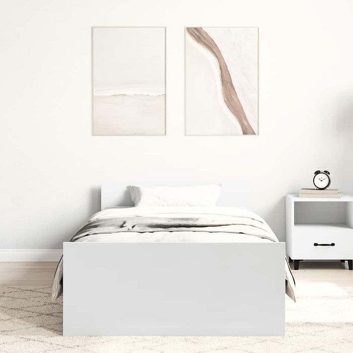Cadru de pat, alb, 90x200 cm, lemn prelucrat - WALTI WALTI