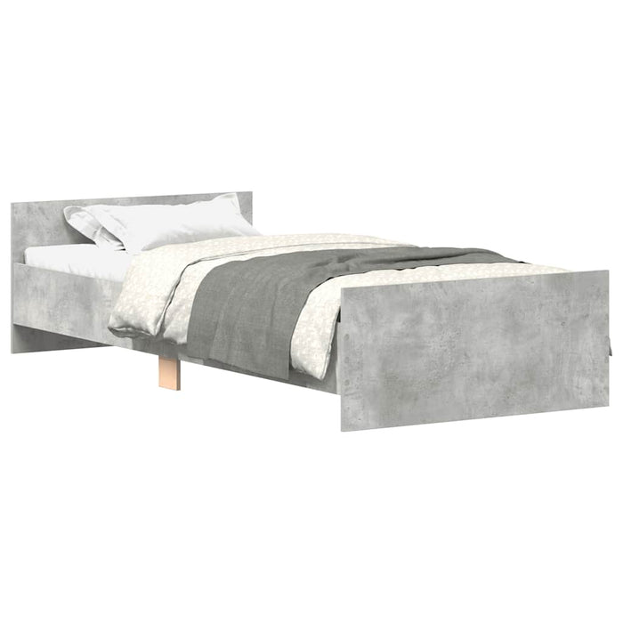 Cadru de pat, gri beton, 90x200 cm, lemn prelucrat - WALTI WALTI