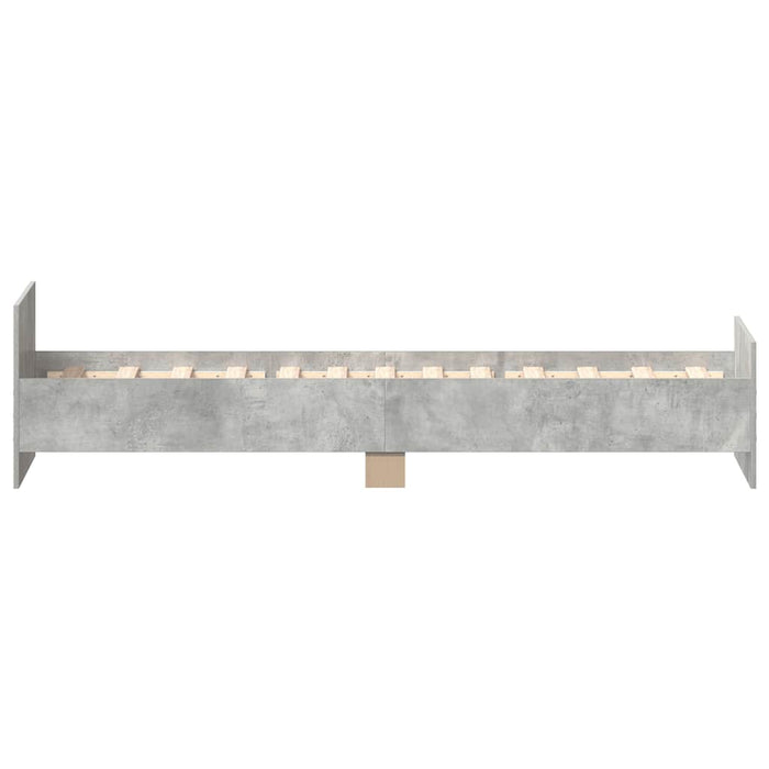 Cadru de pat, gri beton, 90x200 cm, lemn prelucrat - WALTI WALTI