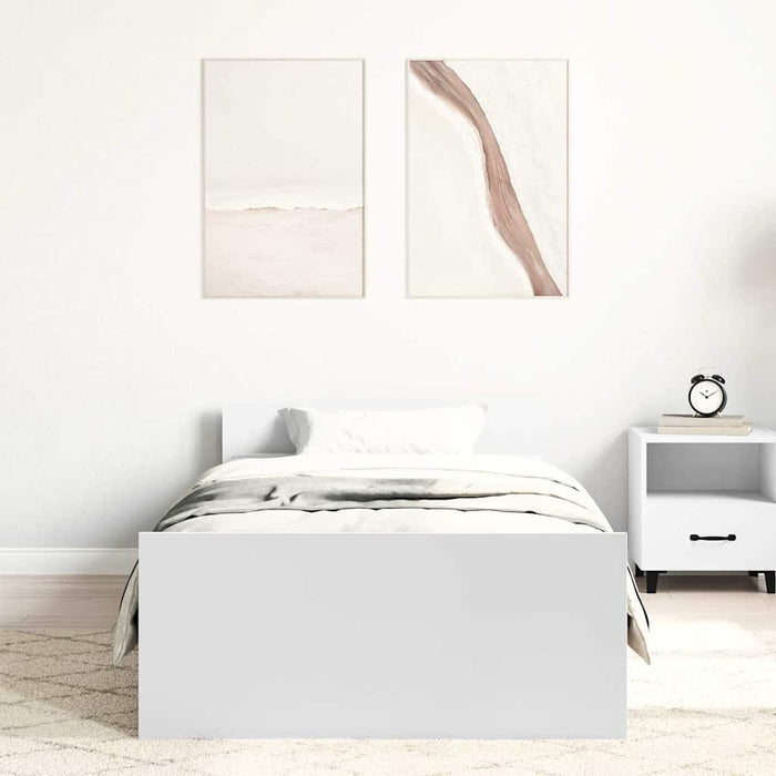 Cadru de pat, alb, 100x200 cm, lemn prelucrat - WALTI WALTI